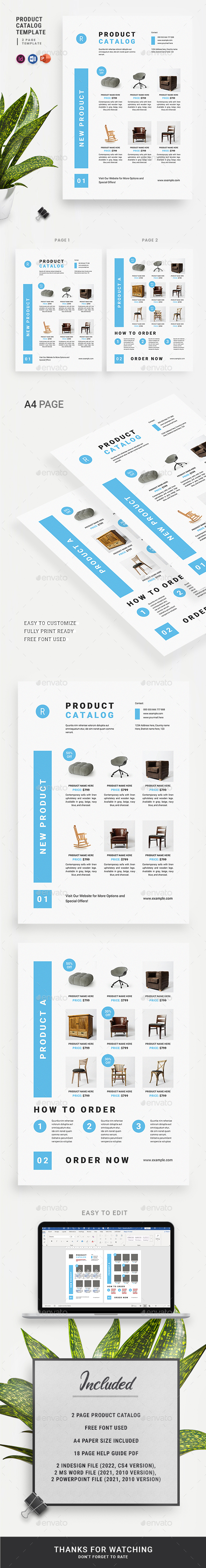 Product Catalog Sheet MS Word, MS PowerPoint, Indesign, Print Templates